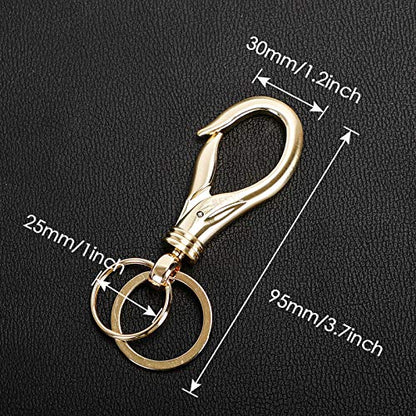 Swivel Snap Hook Keychain with 2 Key Rings, Zinc Alloy, 3.62in, Heavy Duty for Men and Women