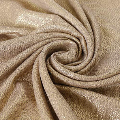 LMVERNA Women's Sparkling Metallic Soft Pashmina Shawls and Wraps Scarf in Solid Colors - color: Gold