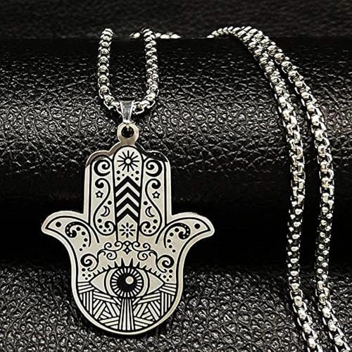 Spiritual Fatima Hand Hamsa Pendant Evil Eye Vintage Jewelry Men Women Amulet Necklace