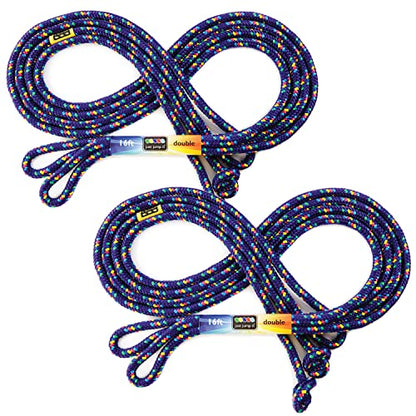 Just Jump It 16' Foot Jump Rope 2 Pack - Long Jump Ropes for Double Dutch - Outdoor Jump Ropes for Kids and Adults to Play Family Games & Exercise - color: Purple Confetti