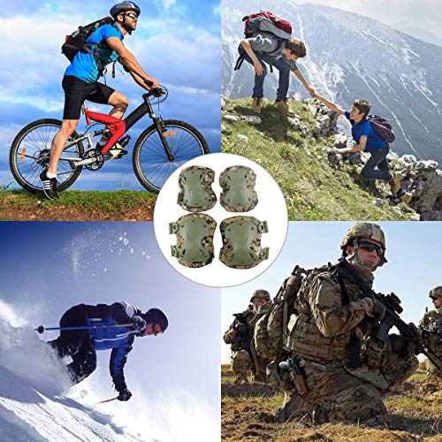 Combat Knee & Elbow Protective Pads Set for Outdoor CS Paintball Game Cycling Safety Skateboarding Gear Skates Knee Protection Guard Pads - color: DW