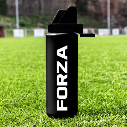 FORZA Team Hygiene Water Bottles – BPA-Free Squeeze Bottles with Contactless Nozzle for Athletes, 1 Litre Capacity (Pack of 1, Black) - color: Black, style: Pack of 1