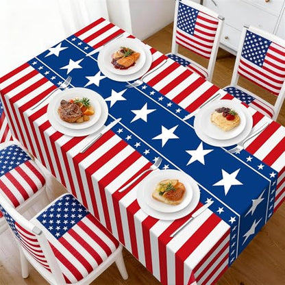 3 Pack Patriotic Tablecloths,American Flag Tablecloth,Patriotic Decorations - color: Red