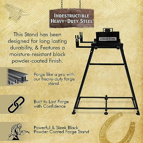 Simond Store Blacksmith Forge Kit Stand - Compatible with all Single Burner Blacksmithing Starter Kit - Steel Propane Forge - Forge Starter kit Stand 12 inch Home Forge Starter kit Tool Kit Stand