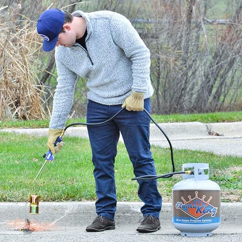Flame King Propane Torch Kit Heavy Duty Weed Burner Powerful 320,000 BTU with 6-ft Hose Regulator Assembly - size: 320K BTU
