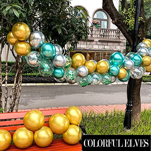 12 Inch 100 Pcs Latex Metallic Chrome Balloons Helium Shiny Thicken Balloons Party Decoration (Gold) - color: Gold