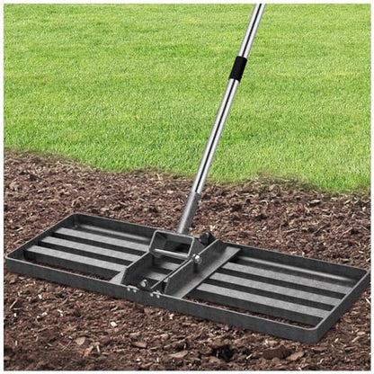 Heavy-Duty Lawn Leveling Rake Levelawn Tool with 30"x10" Plate & 6.2FT Adjustable Stainless Steel Handle Effortlessly Levels Soil/Dirt Surfaces in Lawn, Garden, Backyard, Golf Course, Farm, Pasture