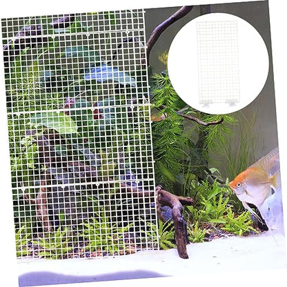 Abaodam Aquarium Isolation Panel Set 4-Piece Lattice Plate Suction Cups Modular Divider for Fish Tank 30x15cm Aquarium Supplies Random Color