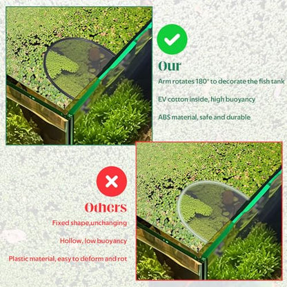 Psyqtsuary Floating Plant Corral for Aquarium, Floating Plant Fence for Aquarium Accessories, Fish Tank Plant Fence Adjustable Height with Water Level, Suitable for All Floating Plants and Aquariums