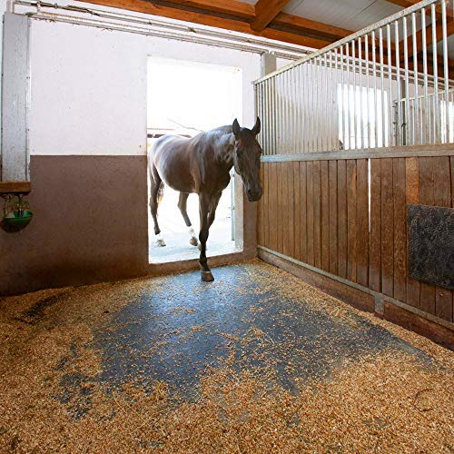 American Floor Mats - Heavy Duty Stall Tiles - Stable/Horse Tiles - Thick, Durable Rubber Flooring Solid Black 1 Corner Tile 3/4" Thick - size: 24"L x 24"W x 0.8"Th