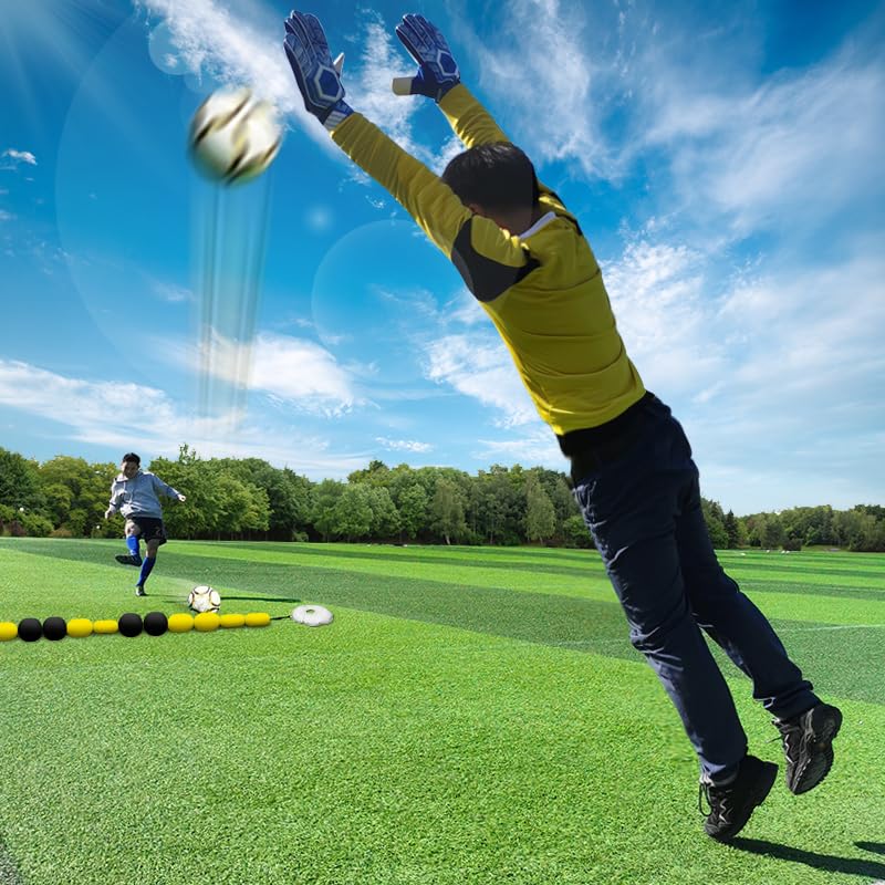 Goalkeeper Training Equipment -13FT Goalie Single Line Deflector, Ball Deflector Soccer, Multiple Different Refraction Angles, Reflexes and Agility Training - size: 9 FT