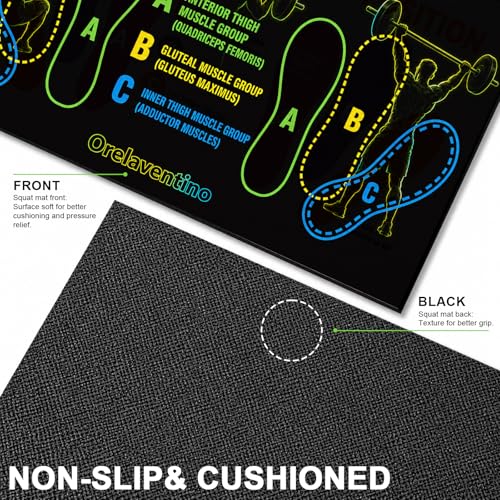 Squat Mat with Foot Position,Non-Slip Workout Mat for Squat & Leg Exercises - color: Green Black