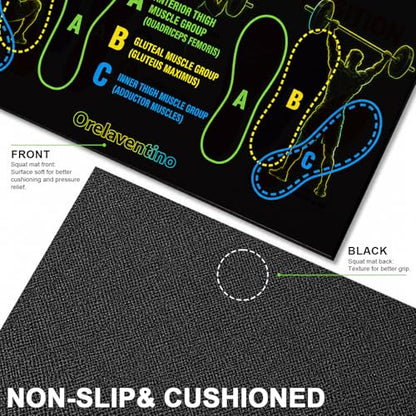 Squat Mat with Foot Position,Non-Slip Workout Mat for Squat & Leg Exercises - color: Green Black