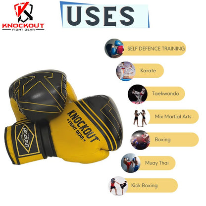Boxing Gloves & Muay Thai Shin Guards for Men and Women, MMA Kickboxing Shin Pads Set, Adjustable Shin Guards with Instep Protection, Sparring & Martial Arts Training Gear - color: Gray-Yellow, size: 16 oz