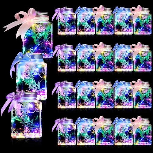 20 Pcs 17oz LED Plastic Fish Bowls, Clear Shatterproof Glowing Vases with Ivy, Plastic Fish Tank Unbreakable Aquarium for Carnival Games, Party Home Decoration