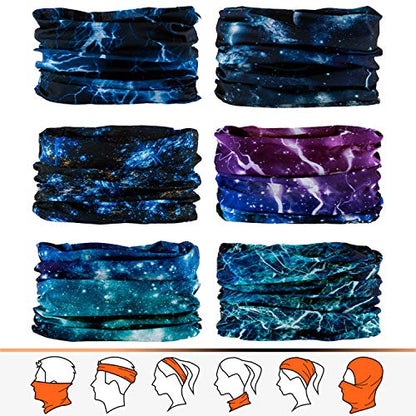JOEYOUNG Headwear, Bandana, Neck Gaiter Head Wrap Headband Balaclava Magic Scarf - color: A-blue Starry Sky