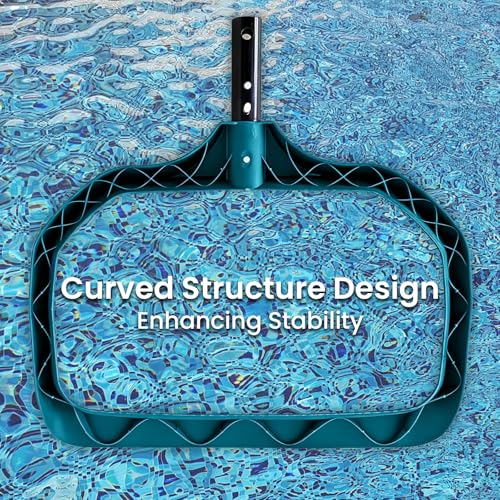 17.5" Ultra Fine Mesh Pool Net Skimmer, Deep Bag Leaf Rake (No Pole) | Extra Wide Scoop Edge, Plastic Reinforced frame, Double Layer Diamond Deep Net for Swimming Pool Cleaning Leaves, Debris - size: Diamond Pool Rake