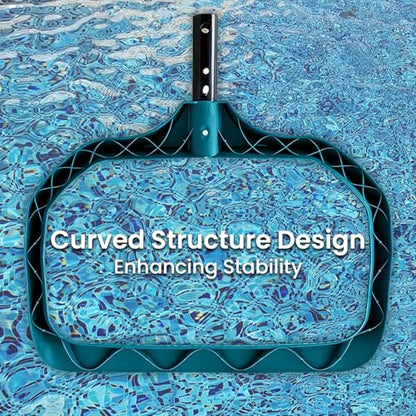 17.5" Ultra Fine Mesh Pool Net Skimmer, Deep Bag Leaf Rake (No Pole) | Extra Wide Scoop Edge, Plastic Reinforced frame, Double Layer Diamond Deep Net for Swimming Pool Cleaning Leaves, Debris - size: Diamond Pool Rake