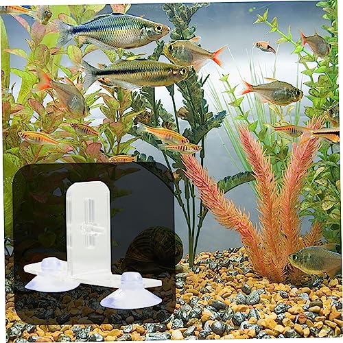 LIOOBO 4 Sets Aquarium Fish Tank Divider Clips Transparent Breeding Isolation Board Durable Suckers for Fish Separation Bottom Filtering for Tanks