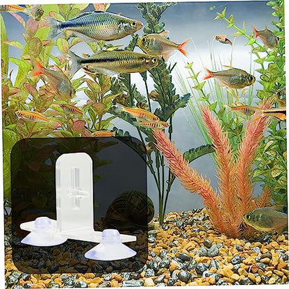 LIOOBO 4 Sets Aquarium Fish Tank Divider Clips Transparent Breeding Isolation Board Durable Suckers for Fish Separation Bottom Filtering for Tanks