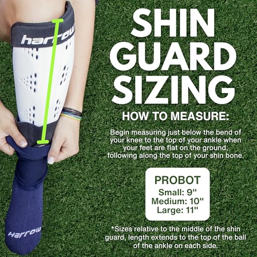 Harrow Probot Shin Guards White | High-Impact Protection for Field Hockey, Lacrosse & Ice Hockey | Lightweight, Breathable, & Durable Design | Available in Small, Medium, Large