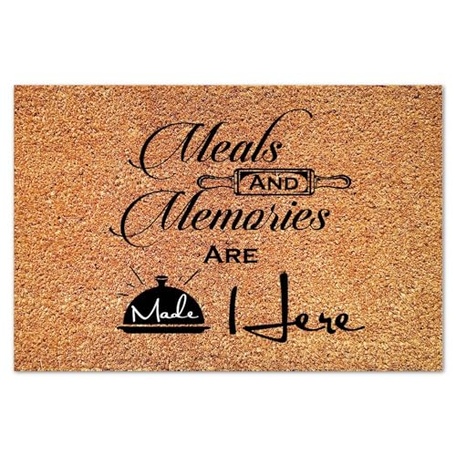 Meals and Memories are Made Here Coir Mat Family Phrase Door Mats Rustic Thick Durable Non Slip Mat for Entry Porch Deck Patio Mudroom 16x24in - color: Style-7, size: 2' x 1'4" (Rectangular)