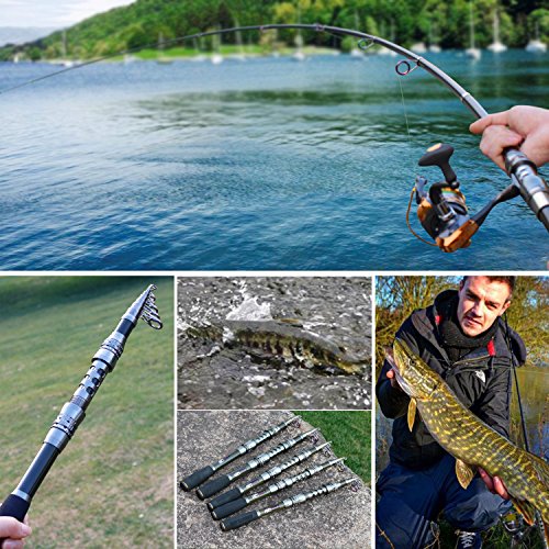 Sougayilang Fishing Rod Reel Combo with Telescopic Fishing Pole Spinning Reel Carrier Bag for Travel Saltwater Freshwater Fishing - size: 5.91 ft, style: C-only Fishing Rod