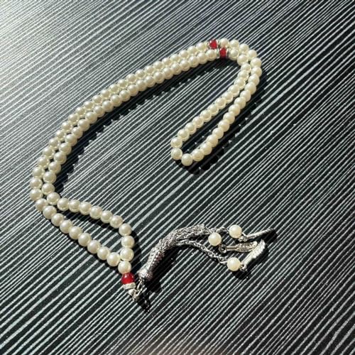 6mm Muslims Prayer Bead 99 Natural Pearl Tasbih Rosary Beads Praying Pendant with Tassels Religion
