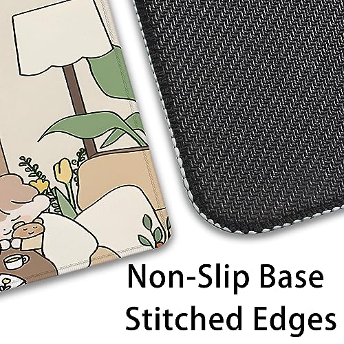 Girl and Rabbit Desktop Mouse Pad, Large Desk Mat, Cartoon Cute Gaming Mouse Pad for Computer Office Home Work (27.5X11.8 in) - color: Girl and Bunny