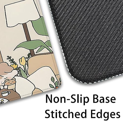 Girl and Rabbit Desktop Mouse Pad, Large Desk Mat, Cartoon Cute Gaming Mouse Pad for Computer Office Home Work (27.5X11.8 in) - color: Girl and Bunny