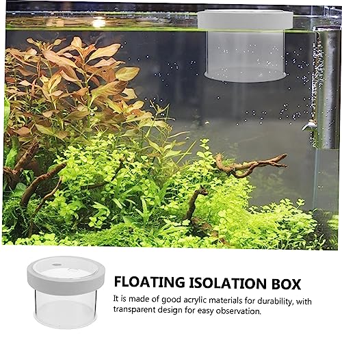 Mikikit Floating Fish Breeding Box with Removable Cover and Permeable Bottom Small Aquarium Isolation Tank for Fry Protection and Water Flow Suitable for Saltwater and Freshwater Fish