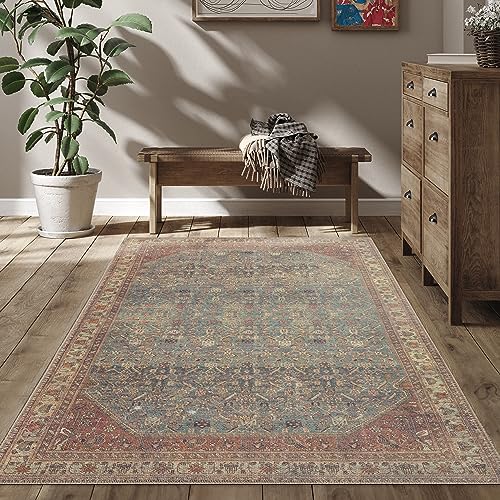 RugOver Machine Washable Area Rug, Pet-Friendly and Non-Slip Indoor Carpet for Kitchen, Bathroom, Living Room, Home Floor Decoration(Barn/Pine, 3' x 5') - color: 0048, size: 3' x 5'