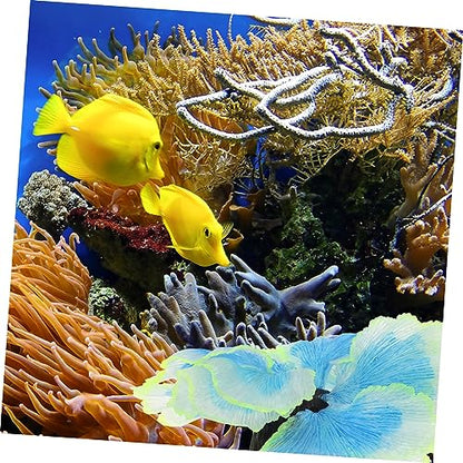 Luxshiny Durable Blue Silicone Aquarium Plant Decor Lifelike Artificial Fish Tank Ornament for Freshwater Aquarium Supplies Vivid Aquatic Plant Adornment Enhancing Natural Style and