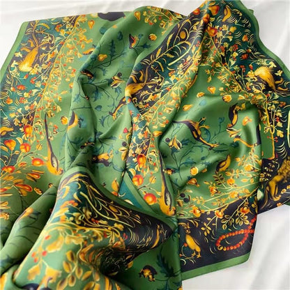 ANDANTINO 100% Silk Long Scarf-Women Large Oblong Shawls with Gift Packed - color: Jade Green