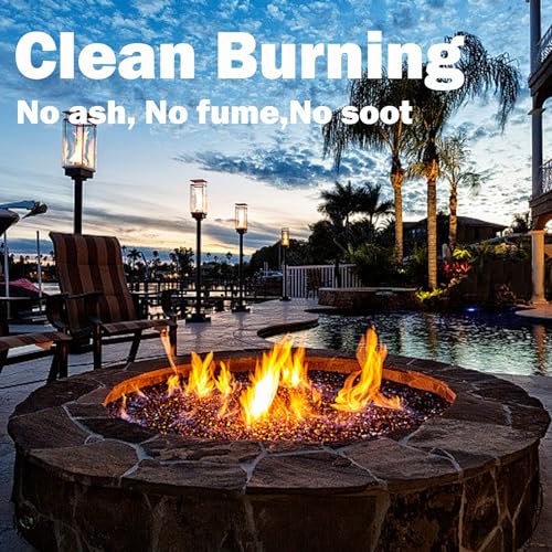 10-Pound Fire Glass Beads - 1/2" High Luster Fire Glass Drops for Fireplace Fire Pit | Gas Log Sets | Landscaping | Fish Tank, Royal Cobalt Blue Luster (Royal Cobalt Blue)
