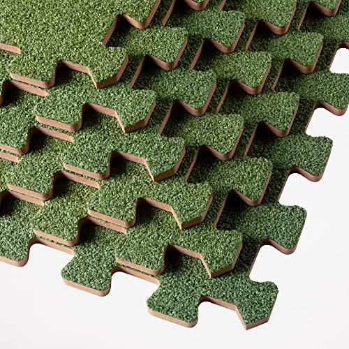We Sell Mats 3/8 Inch Thick Interlocking Foam Carpet Tiles Durable Carpet Squares Anti Fatigue Support for Home Office or Classroom Use - color: Olive, style: 16 Square Feet (4 Tiles)