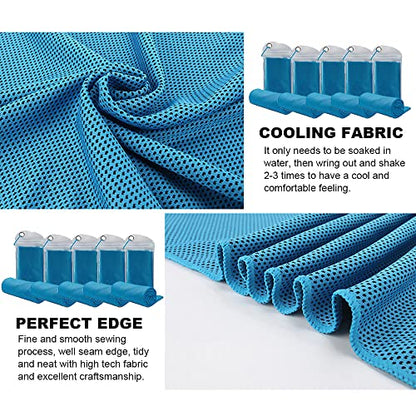 Pack of 20 Cooling Towel 40x12'' Ice Towel for Neck and Face Microfiber Chilly with Bag Breathable Yoga Gym Stay Cool Towels Sweat Rag for Workout Running Camping Pilates Beach, Light Blue - color: Light Blue