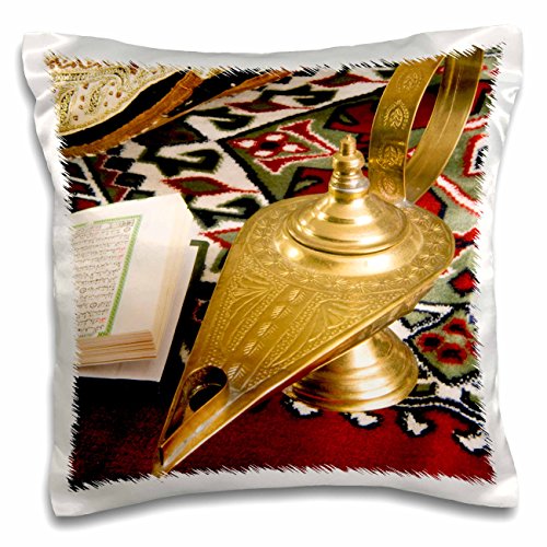 3dRose pc_131462_1 lamp of Aladdin, Arabic Shoes, Holy Islamic Quran-Af14 Nto0030-Nico Tondini-Pillow Case, 16 by 16"