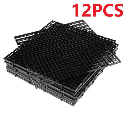 12 Pack 12inch（30cm） Square Aquarium Bottom Filter Mesh Partition Dividers Grid Plate Fish Tank Divider Plastic Egg Crate, Aquarium Filter Bottom Tray, Grid Isolation Board Partition