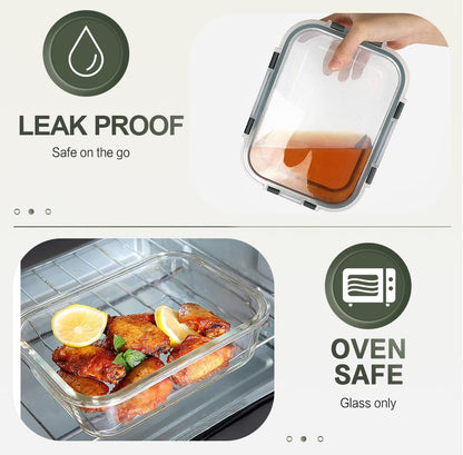 10 Packs 30 oz Glass Meal Prep Containers with Lids | Glass Food Storage Containers with Lids, Airtight Lunch Bento Boxes, Microwave, Freezer and Dishwasher, Gray - color: Gray