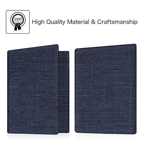 FINTIE Passport Holder, Slim Travel Wallet RFID Blocking Card Case Cover - color: Dark Blue