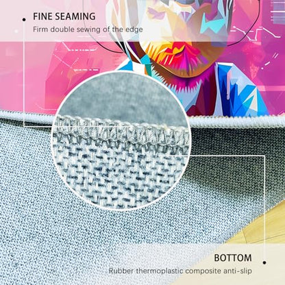 Pink Carpet Modern Geometric Patterns Non-Slip Area Rugs for Kids Room Funny Deer Rug for Baby Girls Teen Dorm Home Decor 80x120cm - size: 2'7" x 4'
