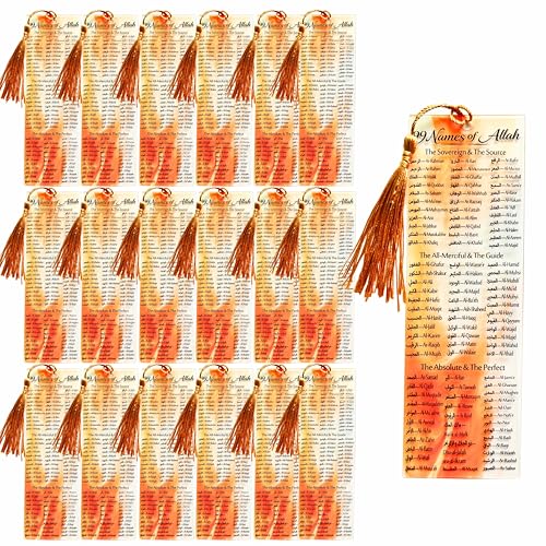 24 pcs Acrylic 99 Names of Allah Bookmark Arabic English Bilingual Islamic Bookmarks Ramadan Eid Gifts Bulk for Women Quran Learning Reflecting on The Names of Allah - style: Acrylic-24