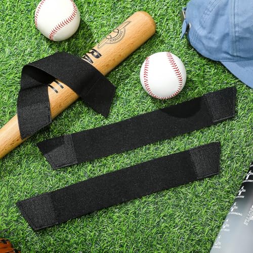 Silipull 3 Pcs Guard Strap for Wrist Elbow and Leg Guards Adjustable for Desired Guard Compression Leg Guard Replacement Strap for Baseball and Softball Player, Black, 12.25" x 2"