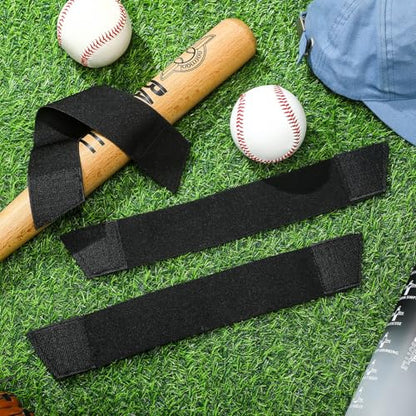 Silipull 3 Pcs Guard Strap for Wrist Elbow and Leg Guards Adjustable for Desired Guard Compression Leg Guard Replacement Strap for Baseball and Softball Player, Black, 12.25" x 2"