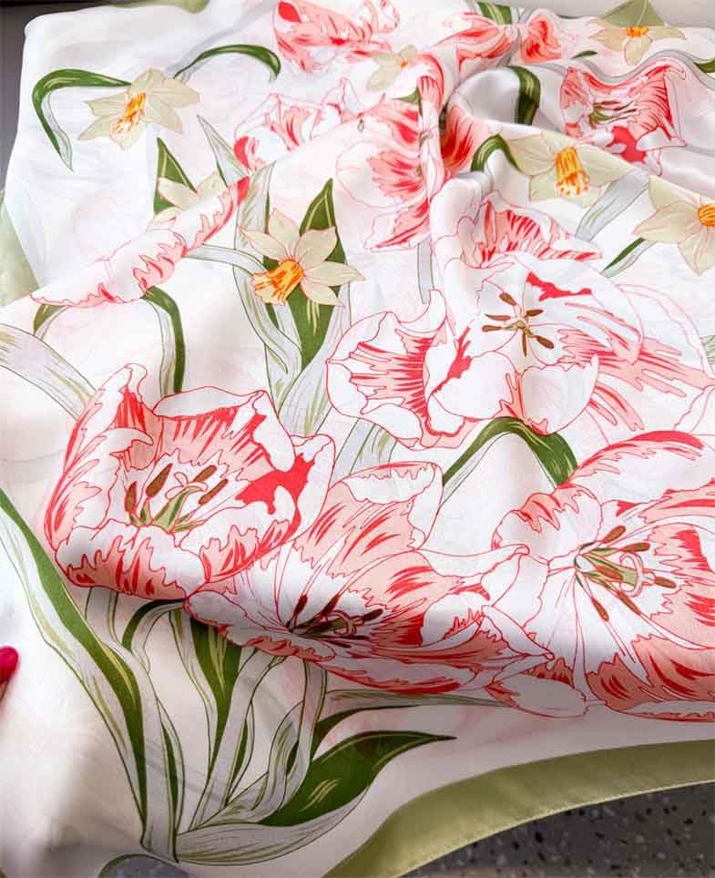 Xyueanlo Scarfs for Women Lightweight Scarves Fashion Print Floral Pattern Head Scarf Wraps Shawls - color: Light Green