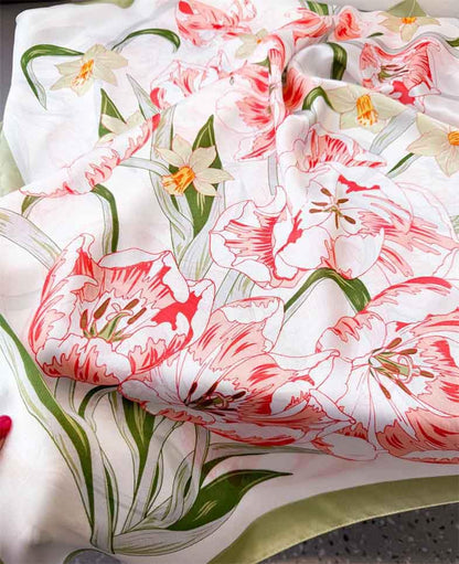 Xyueanlo Scarfs for Women Lightweight Scarves Fashion Print Floral Pattern Head Scarf Wraps Shawls - color: Light Green