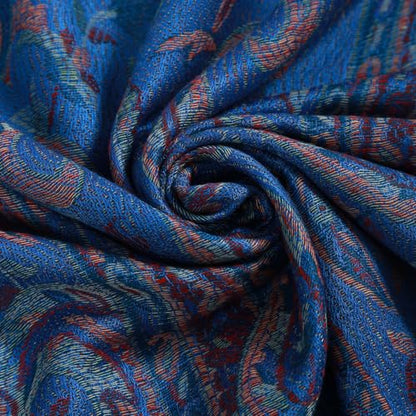 TUSHUSTY Pashmina Feel 숄 랩 레이브 스카프 여성용 부드럽고 실키한 양면 남성용 스카프 히잡 - color: 블루 2