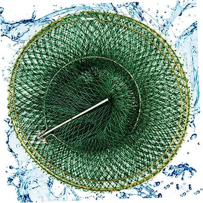 Balacoo Handwoven Foldable Fishing Net Layers Fine Mesh Net for Freshwater Fishing Lightweight Portable Durable Design for Fish and Shrimp Catching