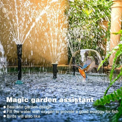 RUIAN Fountain Nozzle Kit, Set of 8 pieces Water Fountain Spray Head Kit for Garden - color: BlackB